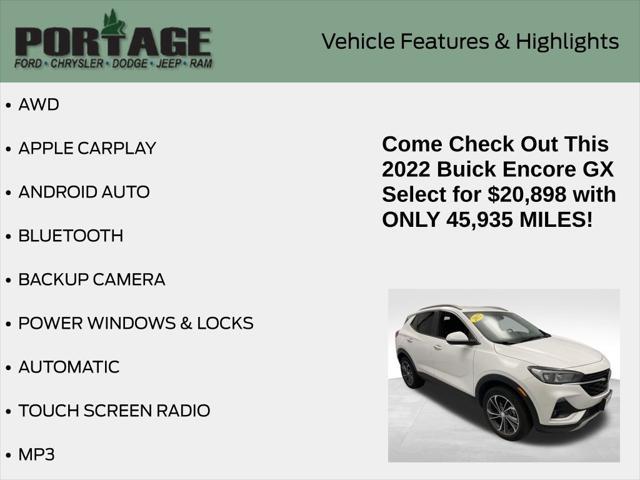 used 2022 Buick Encore GX car, priced at $20,898