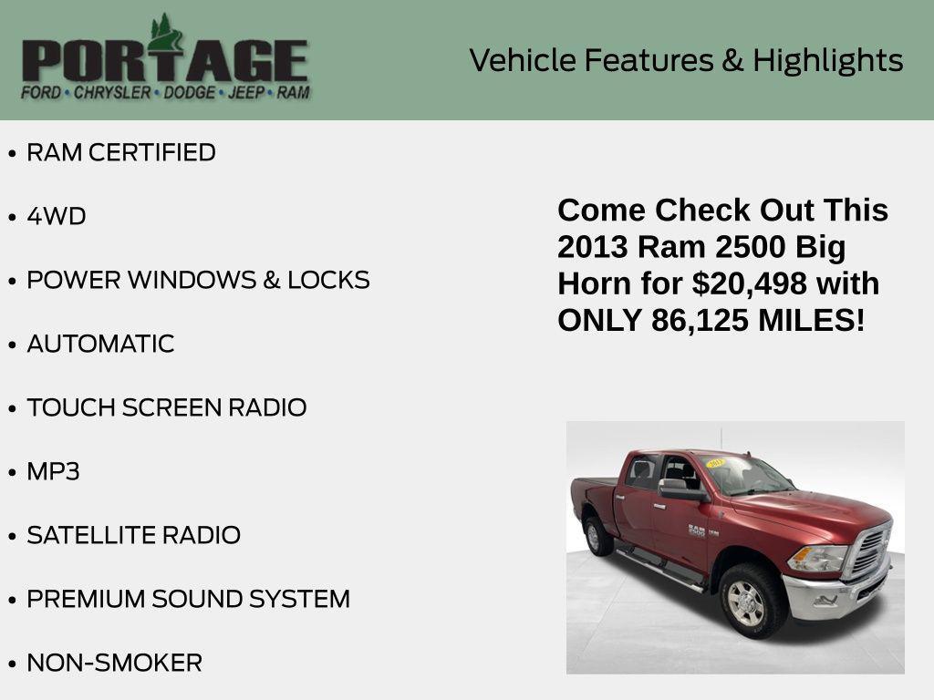 used 2013 Ram 2500 car, priced at $20,498
