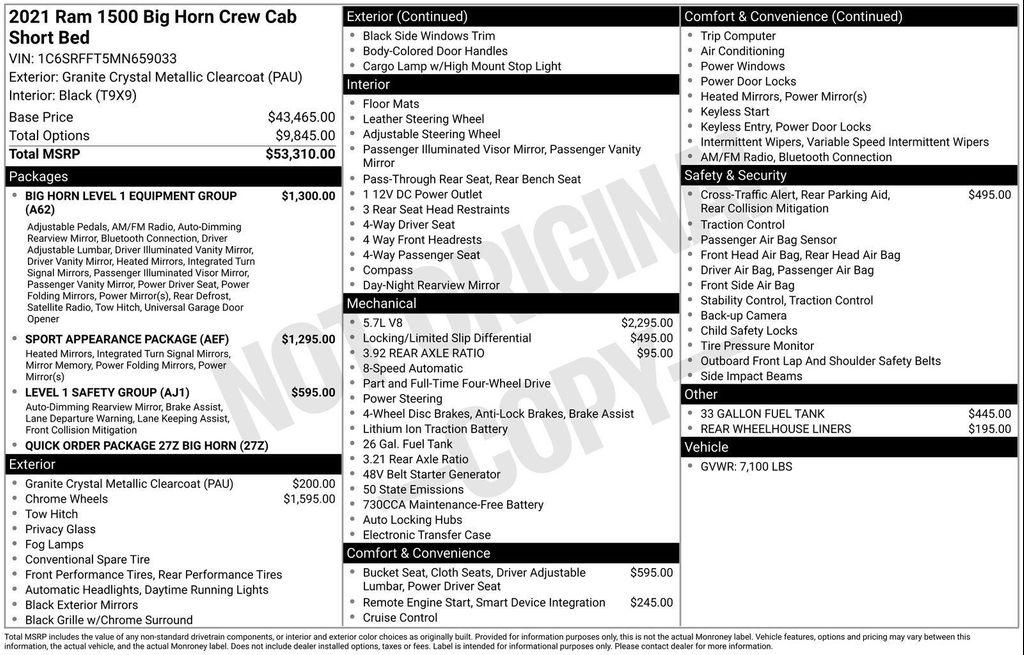 used 2021 Ram 1500 car, priced at $27,498