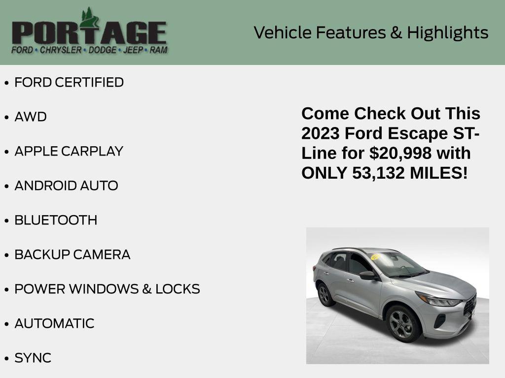 used 2023 Ford Escape car, priced at $24,998