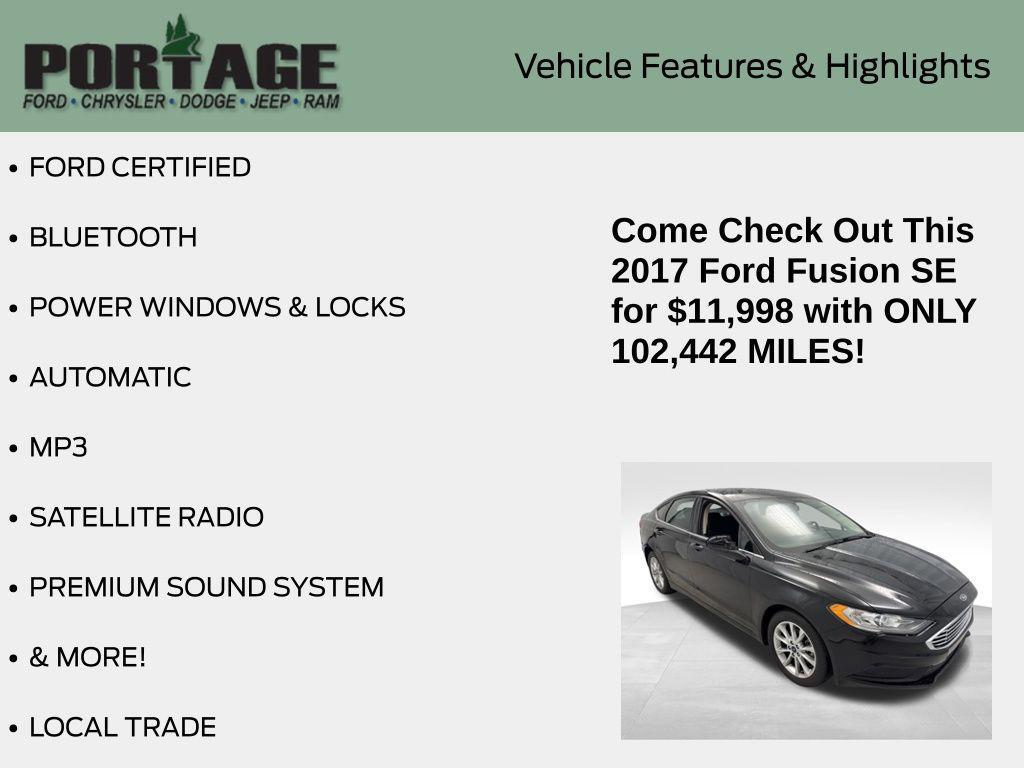 used 2017 Ford Fusion car, priced at $11,998