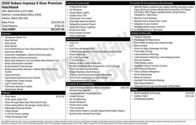 used 2020 Subaru Impreza car, priced at $18,998