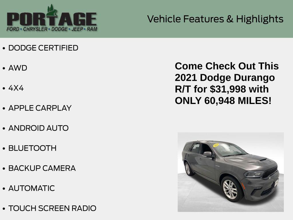 used 2021 Dodge Durango car, priced at $31,998