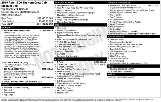 used 2019 Ram 1500 car, priced at $29,498