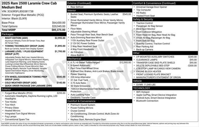 new 2025 Ram 2500 car, priced at $79,684