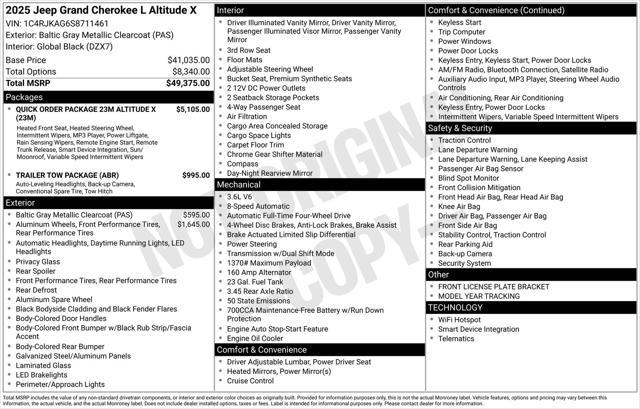 new 2025 Jeep Grand Cherokee L car, priced at $44,712