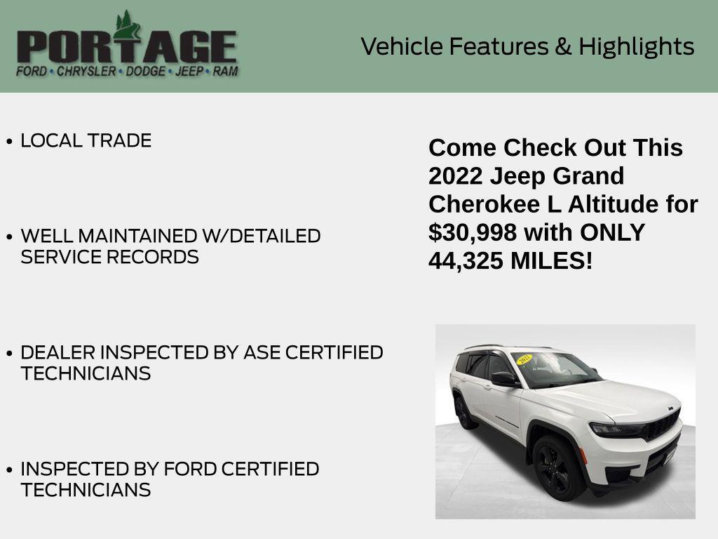 used 2022 Jeep Grand Cherokee L car, priced at $30,998