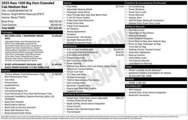 new 2025 Ram 1500 car, priced at $49,601