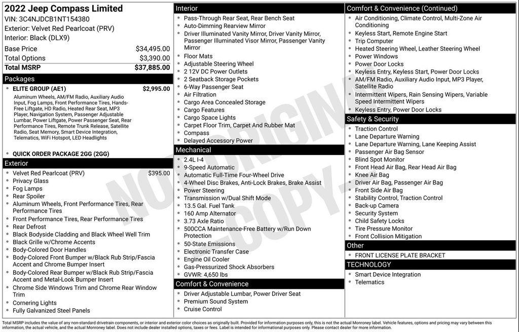 used 2022 Jeep Compass car, priced at $19,498