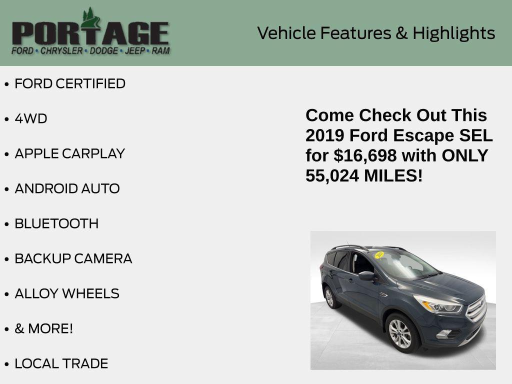 used 2019 Ford Escape car, priced at $16,698