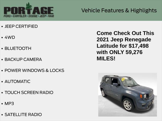 used 2021 Jeep Renegade car, priced at $17,298