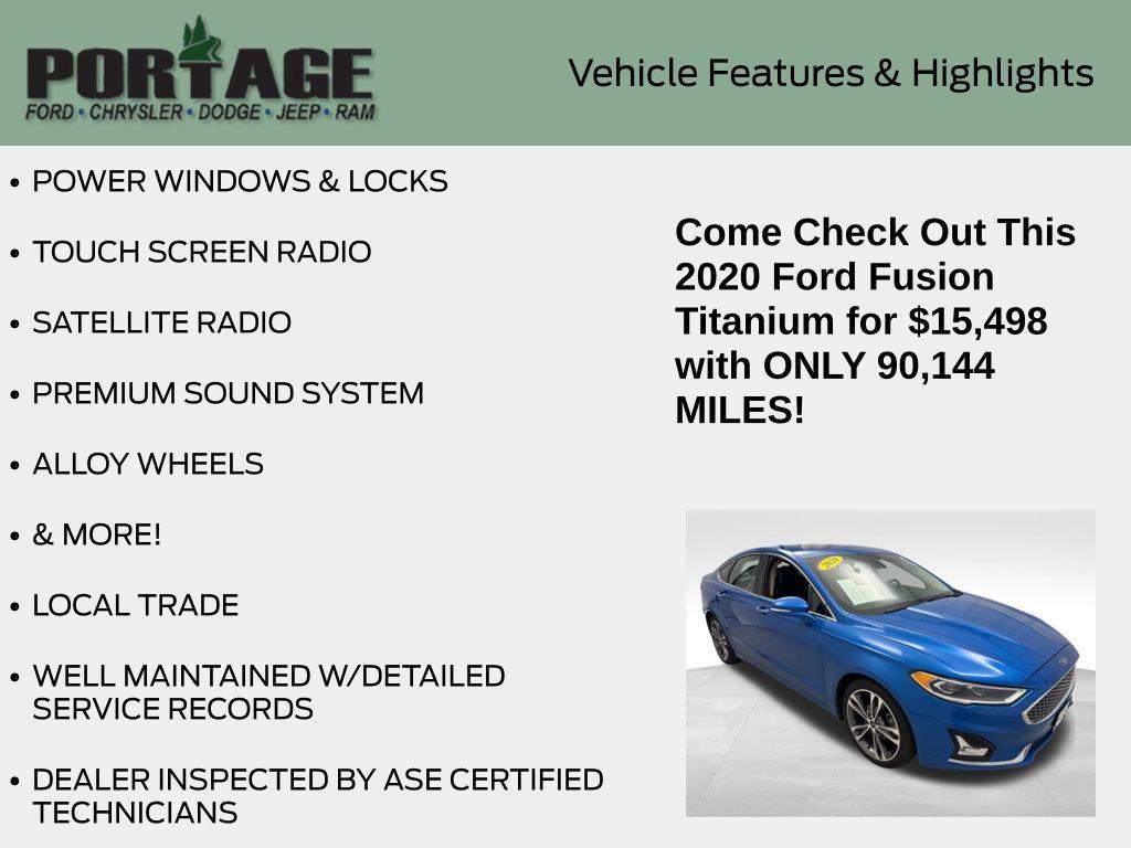 used 2020 Ford Fusion car, priced at $15,498