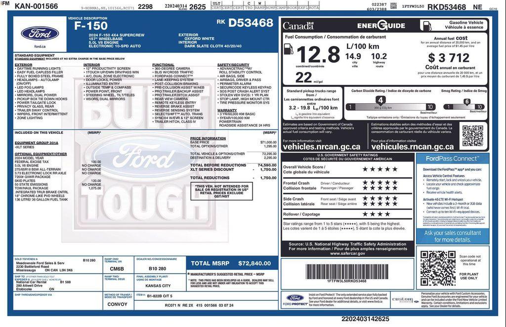used 2024 Ford F-150 car, priced at $44,498