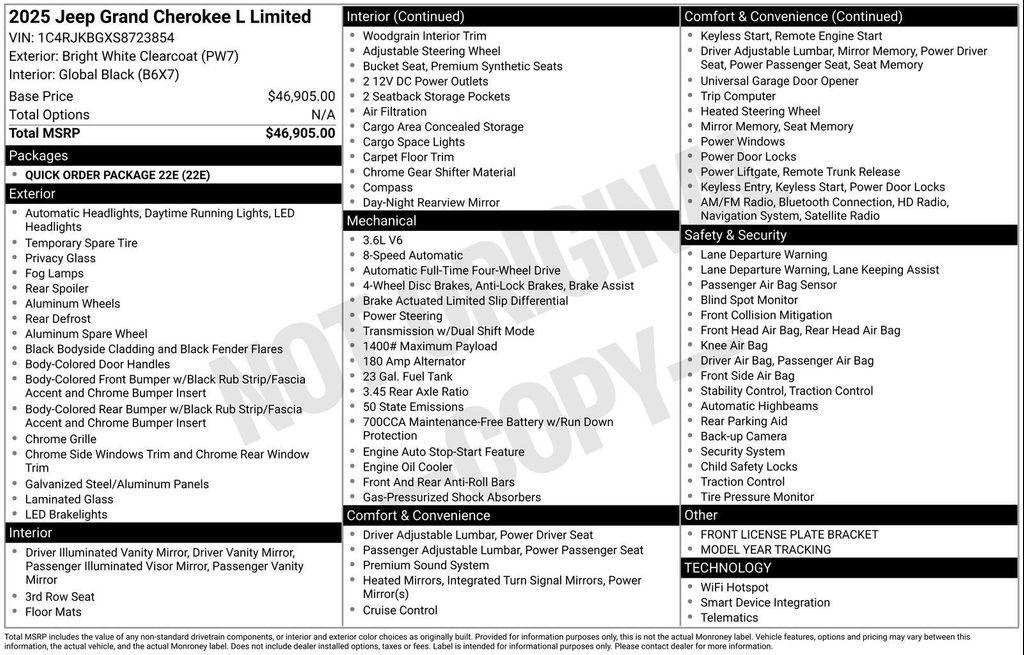 new 2025 Jeep Grand Cherokee L car, priced at $39,065