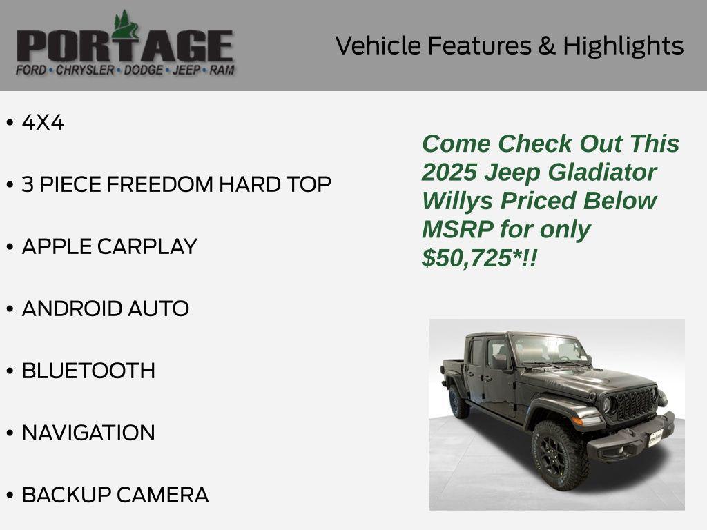 new 2025 Jeep Gladiator car, priced at $50,725