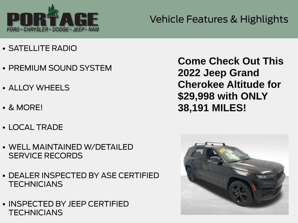 used 2022 Jeep Grand Cherokee car, priced at $29,998