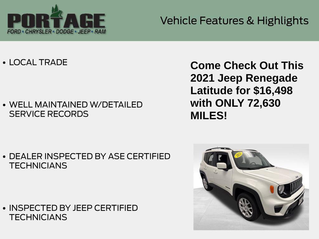 used 2021 Jeep Renegade car, priced at $16,498