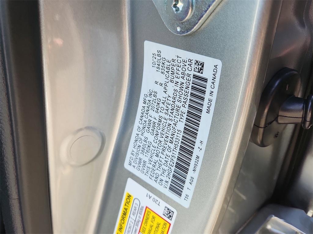 new 2026 Honda Civic car, priced at $29,084