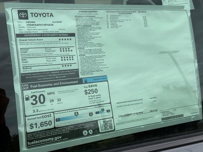 new 2026 Toyota Crown car, priced at $53,546