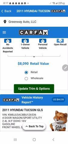 used 2011 Hyundai Tucson car, priced at $7,250