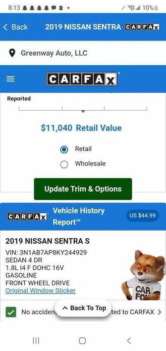 used 2019 Nissan Sentra car, priced at $9,990