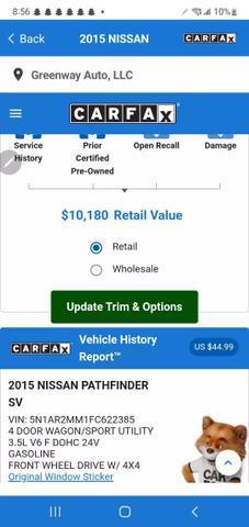 used 2015 Nissan Pathfinder car, priced at $8,990