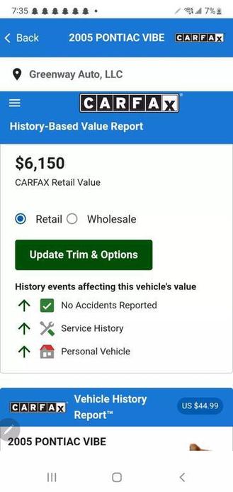 used 2005 Pontiac Vibe car, priced at $5,250