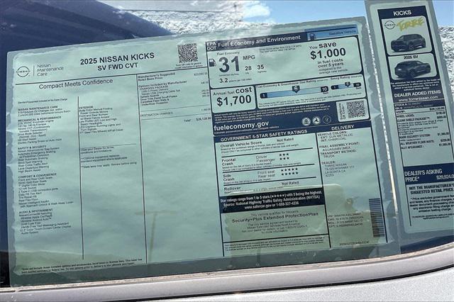 new 2025 Nissan Kicks car, priced at $26,120