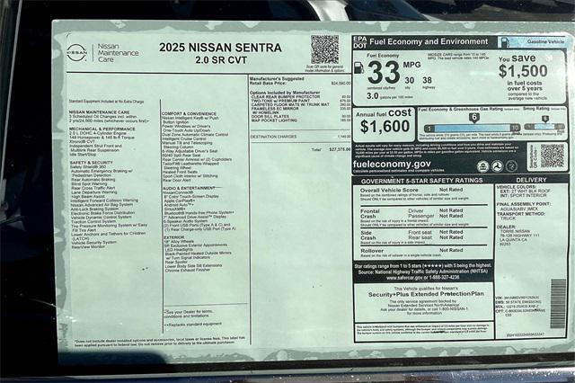 new 2025 Nissan Sentra car, priced at $27,375