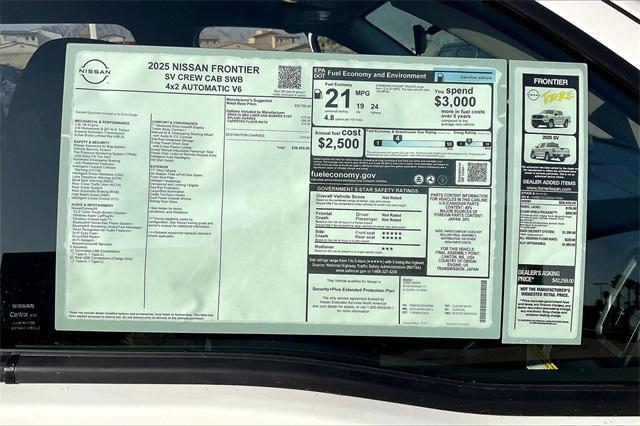 new 2025 Nissan Frontier car, priced at $38,455