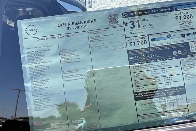 new 2025 Nissan Kicks car, priced at $25,595