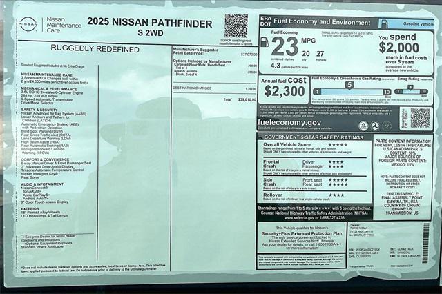 new 2025 Nissan Pathfinder car, priced at $39,010