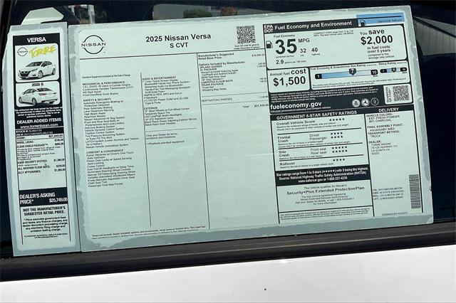 new 2025 Nissan Versa car, priced at $21,945