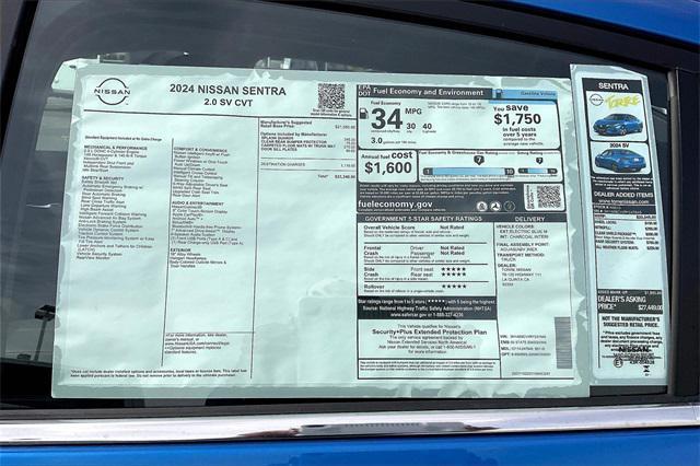 new 2024 Nissan Sentra car, priced at $23,345