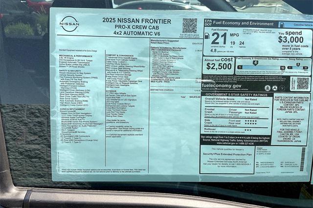 new 2025 Nissan Frontier car, priced at $43,015