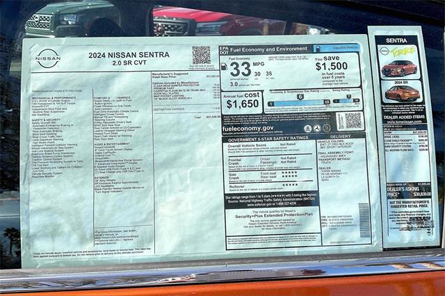 new 2024 Nissan Sentra car, priced at $27,030