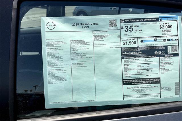 new 2025 Nissan Versa car, priced at $20,540
