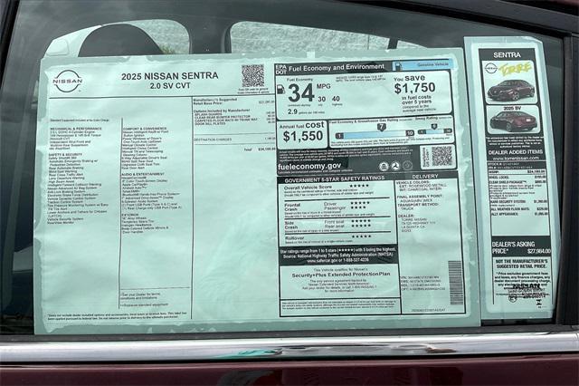 new 2025 Nissan Sentra car, priced at $24,180