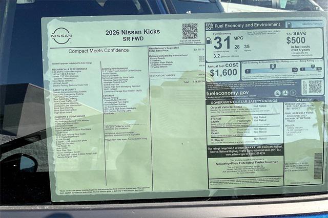 new 2026 Nissan Kicks car, priced at $29,655