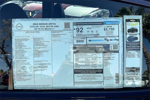 new 2024 Nissan ARIYA car, priced at $50,325