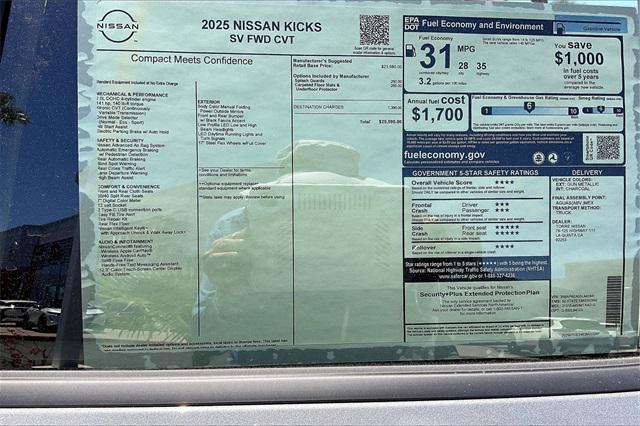 new 2025 Nissan Kicks car, priced at $25,595