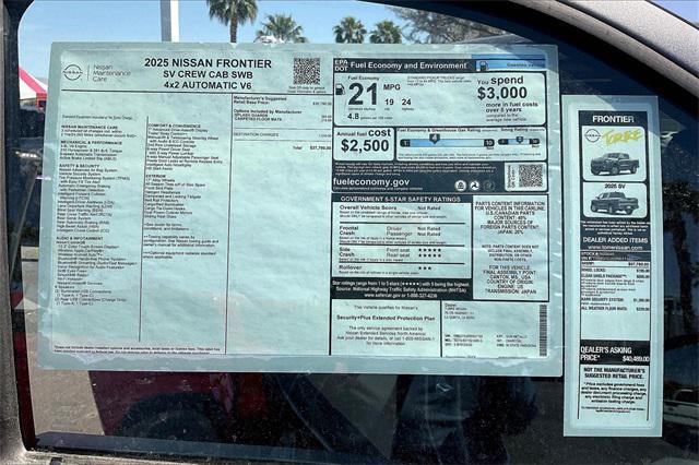 new 2025 Nissan Frontier car, priced at $37,780