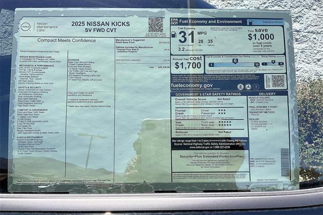new 2025 Nissan Kicks car, priced at $25,335
