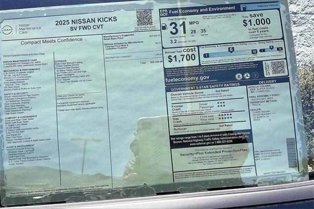 new 2025 Nissan Kicks car, priced at $25,335