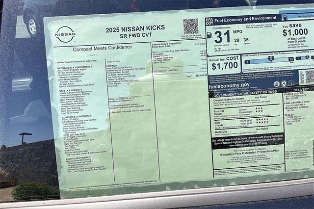 new 2025 Nissan Kicks car, priced at $28,565