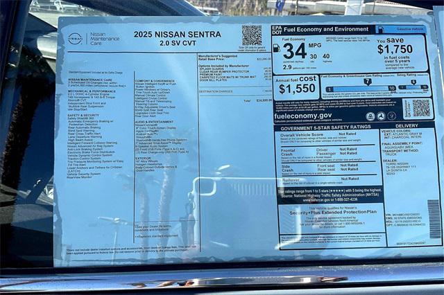 new 2025 Nissan Sentra car, priced at $24,550