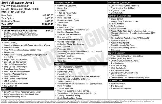 used 2019 Volkswagen Jetta car, priced at $15,899