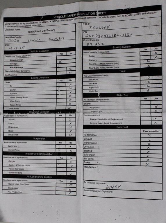 used 2020 Lincoln Nautilus car, priced at $19,266