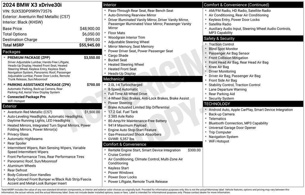 used 2024 BMW X3 car, priced at $43,495