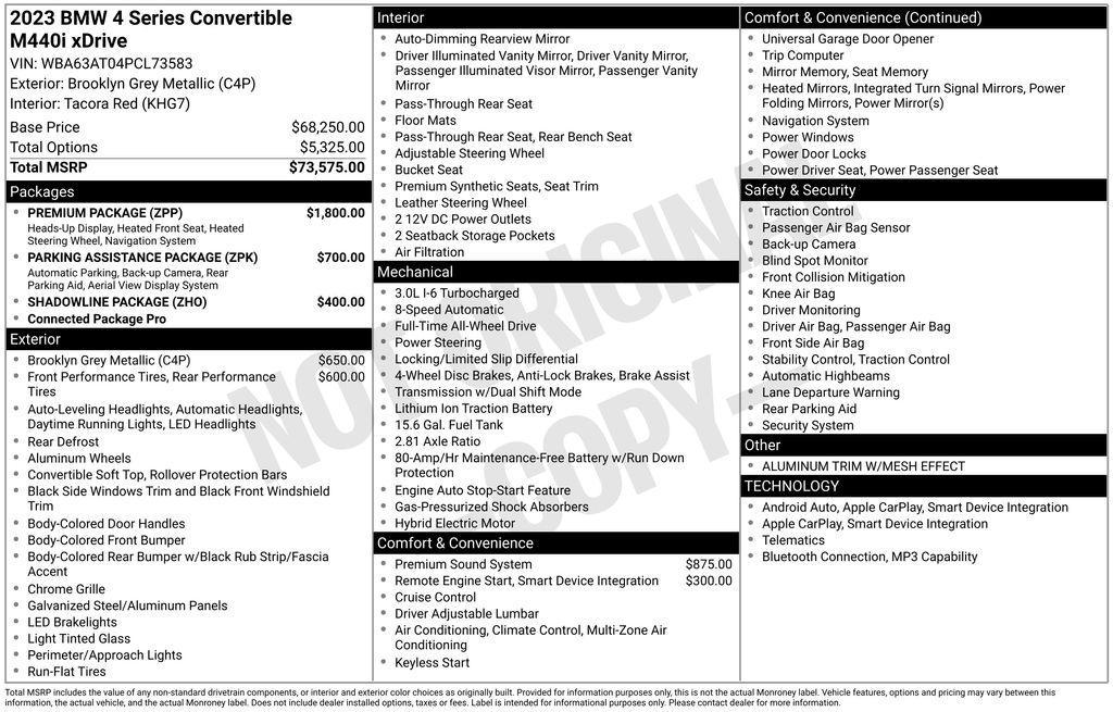 used 2023 BMW M440 car, priced at $56,779